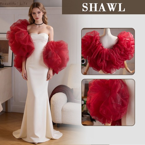 Ruffle evening dress shawl - evening,